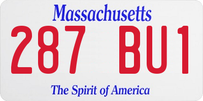 MA license plate 287BU1