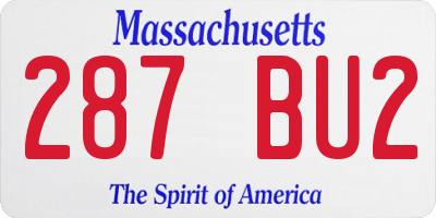 MA license plate 287BU2