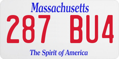 MA license plate 287BU4