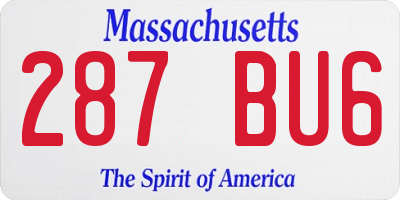 MA license plate 287BU6