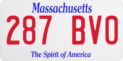 MA license plate 287BV0