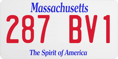 MA license plate 287BV1