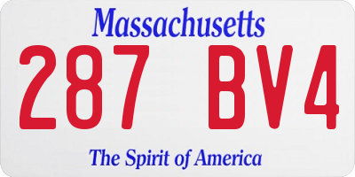 MA license plate 287BV4