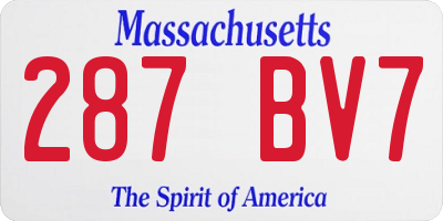 MA license plate 287BV7