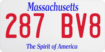 MA license plate 287BV8
