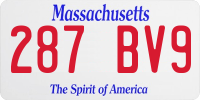 MA license plate 287BV9