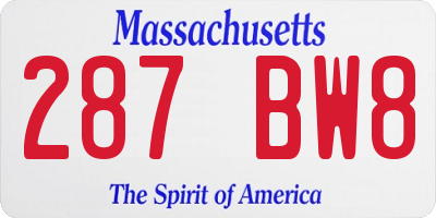 MA license plate 287BW8