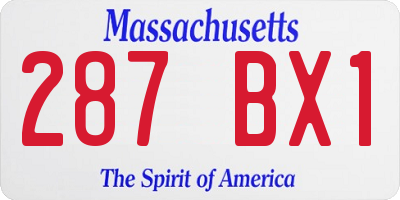 MA license plate 287BX1