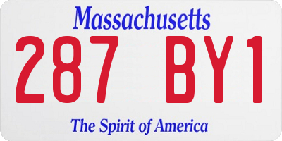 MA license plate 287BY1