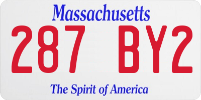 MA license plate 287BY2