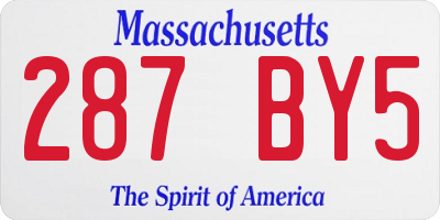 MA license plate 287BY5