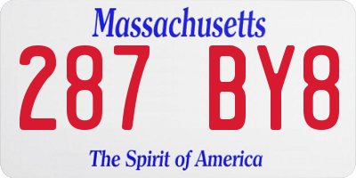 MA license plate 287BY8