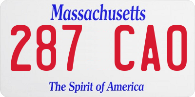 MA license plate 287CA0