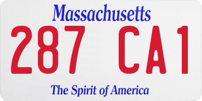 MA license plate 287CA1