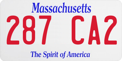 MA license plate 287CA2
