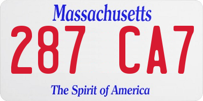 MA license plate 287CA7