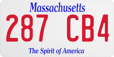 MA license plate 287CB4