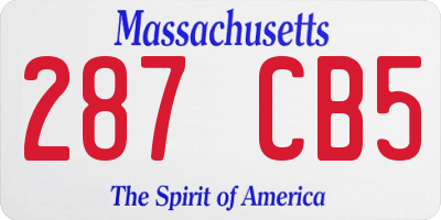 MA license plate 287CB5