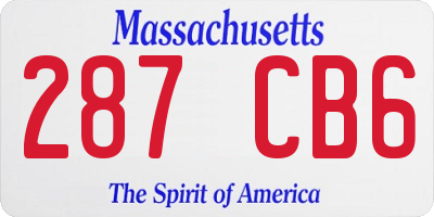 MA license plate 287CB6