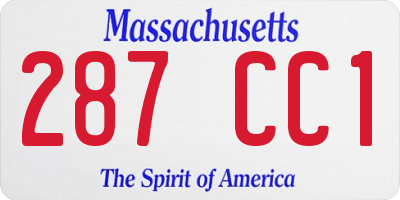 MA license plate 287CC1