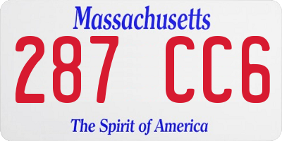 MA license plate 287CC6