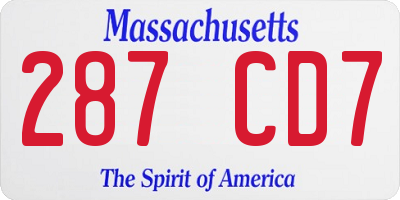 MA license plate 287CD7