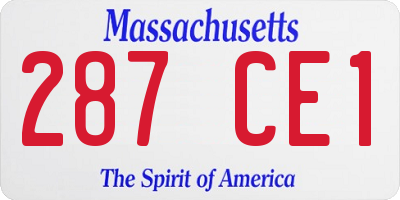 MA license plate 287CE1