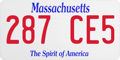 MA license plate 287CE5