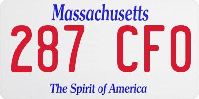 MA license plate 287CF0