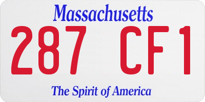 MA license plate 287CF1