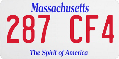 MA license plate 287CF4