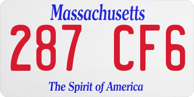 MA license plate 287CF6