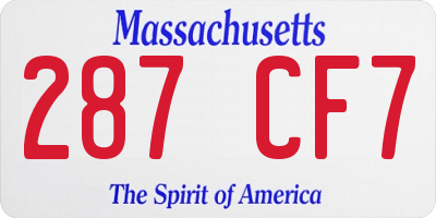 MA license plate 287CF7