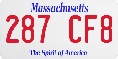 MA license plate 287CF8