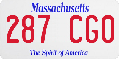 MA license plate 287CG0