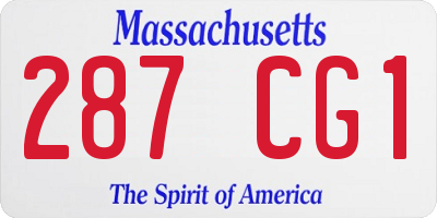MA license plate 287CG1