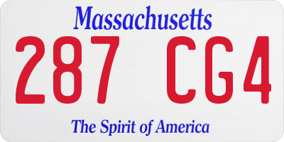 MA license plate 287CG4