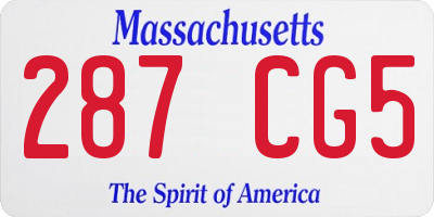 MA license plate 287CG5