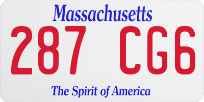 MA license plate 287CG6