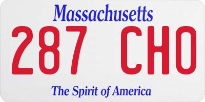 MA license plate 287CH0