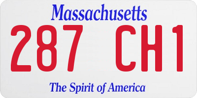 MA license plate 287CH1