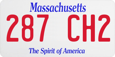 MA license plate 287CH2
