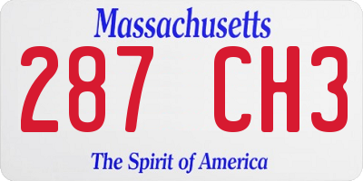 MA license plate 287CH3