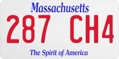 MA license plate 287CH4