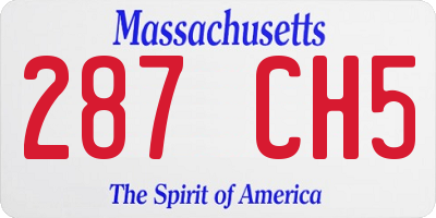 MA license plate 287CH5