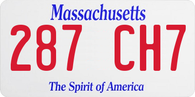 MA license plate 287CH7