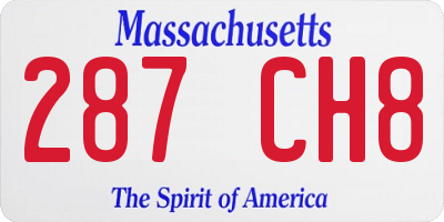 MA license plate 287CH8