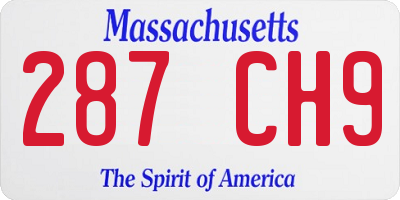MA license plate 287CH9