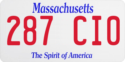 MA license plate 287CI0