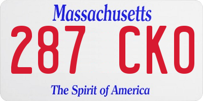 MA license plate 287CK0